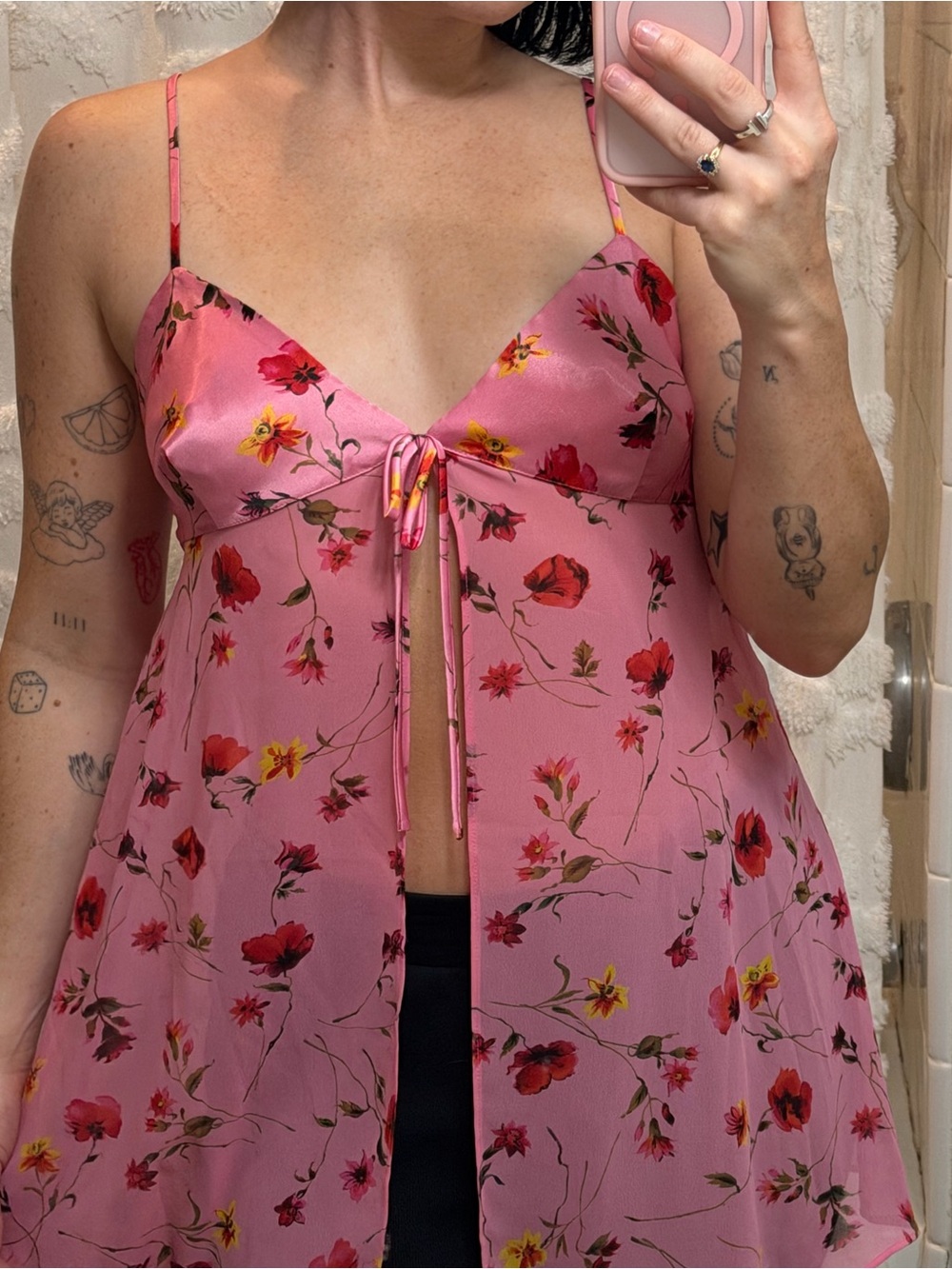 Vintage 1999 Victoria's Secret pink floral slip dress